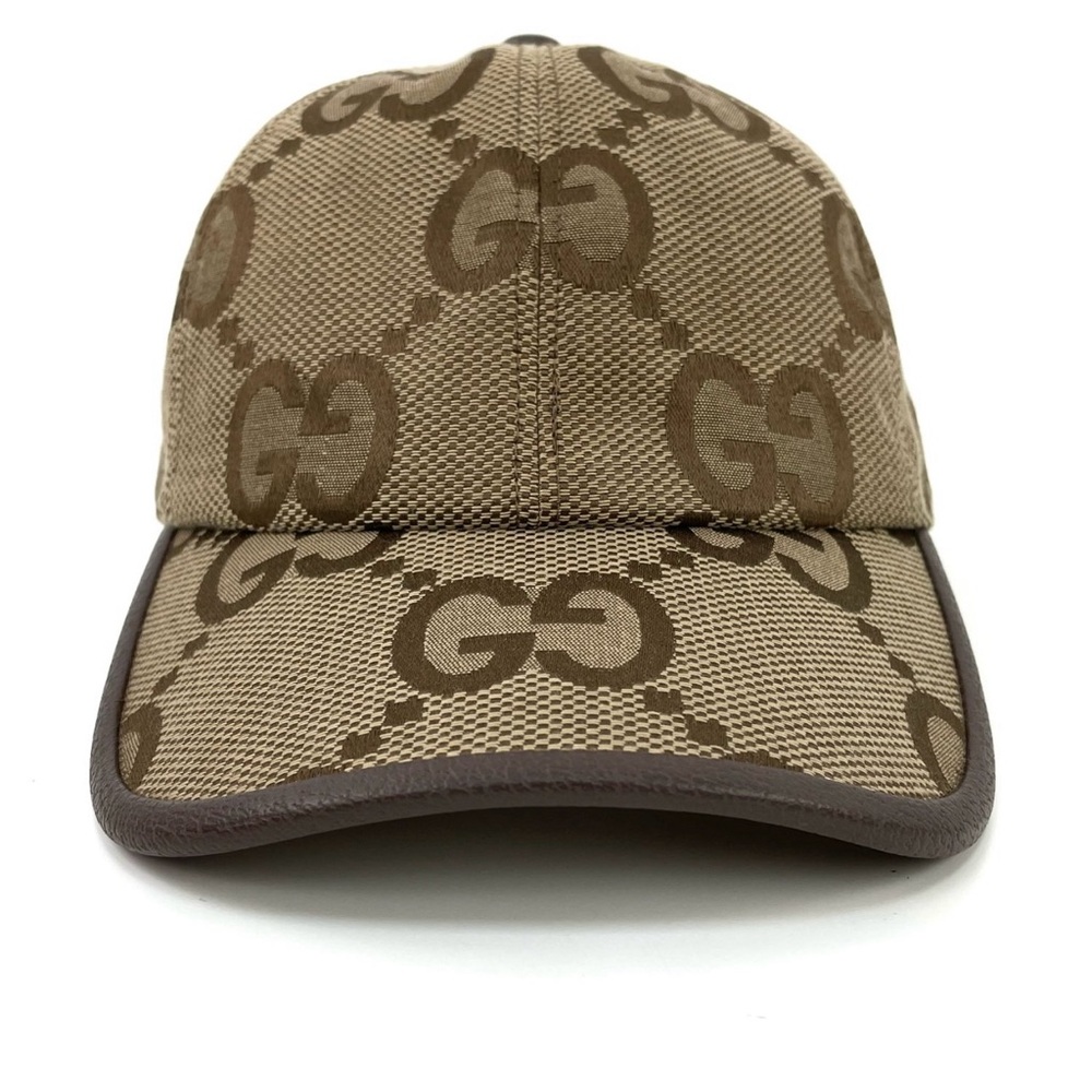 *SOLD* Gucci Beige and Brown Jumbo GG Logo Cap